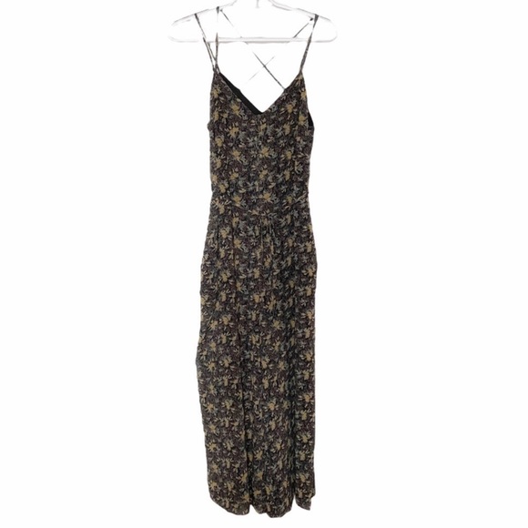 Frank & Oak Black Floral Flowy Wide Leg Jumper - Picture 2 of 9
